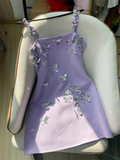 Cute A line Spaghetti Straps Lilac Mini Short Formal 8th Grade Homecoming Dresses Summer Middle School Hoco Dress Homecoming Outfits HZ1121