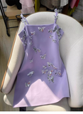 Cute A line Spaghetti Straps Lilac Mini Short Formal 8th Grade Homecoming Dresses Summer Middle School Hoco Dress Homecoming Outfits HZ1121
