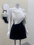 Cute A line Strapless Black Satin Mini Short Formal 8th Grade Homecoming Dresses Summer Middle School Hoco Dress Homecoming Outfits Birthday Dress HZ1121