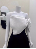 Cute A line Strapless Black Satin Mini Short Formal 8th Grade Homecoming Dresses Summer Middle School Hoco Dress Homecoming Outfits Birthday Dress HZ1121