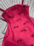 Pretty A line Spaghetti Straps Hot Pink Satin Short Formal 8th Grade Homecoming Dresses Summer Middle School Hoco Dress Homecoming Outfits HZ1121