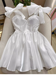 Pretty A line Black Satin Short Formal 8th Grade Homecoming Dresses Summer Middle School Hoco Dress Homecoming Outfits HZ1121