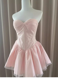 Pretty Ball Gown Sweetheart Tulle Pink Short Homecoming Dress Summer Middle School Formal 8th Grade Hoco Dresses Summer Homecoming Outfits HZ1121