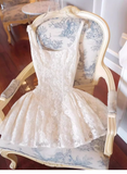 Cute A line Square Neck White Lace Mini Short Formal 8th Grade Homecoming Dresses Summer Middle School Hoco Dress Homecoming Outfits Birthday Dress HZ1121