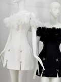 Cute A line Off The Shoulder White Mini Short Formal 8th Grade Homecoming Dresses Summer Middle School Hoco Dress Homecoming Outfits HZ1121