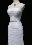 Classic Bridal Gown Mermaid Strapless Satin Long White Wedding Dresses Elegant Bridal Gowns HZ1121