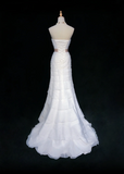 Classic Bridal Gown Mermaid Strapless Satin Long White Wedding Dresses Elegant Bridal Gowns HZ1121