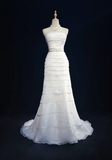 Classic Bridal Gown Mermaid Strapless Satin Long White Wedding Dresses Elegant Bridal Gowns HZ1121