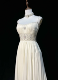 Vintage Bridal Gown 1960s A line Spaghetti Straps White Chiffon Long White Wedding Dresses Elegant Bridal Gowns HZ1121