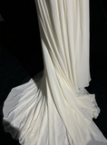 Vintage Bridal Gown 1960s A line Spaghetti Straps White Chiffon Long White Wedding Dresses Elegant Bridal Gowns HZ1121