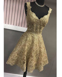 Pretty Ball Gown Sweetheart Gold Lace Short Formal 8th Grade Homecoming Dresses Summer Middle School Hoco Dress Homecoming Outfits HZ1121
