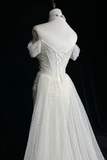 Vintage Bridal Gown 1960s Mermaid Off The Shoulder Sequin Long White Wedding Dresses Elegant Bridal Gowns HZ1121