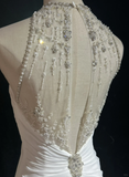 Vintage Bridal Gown 1960s A Line Jewel Neck Chiffon Long White Wedding Dresses Elegant Bridal Gowns HZ1121