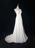 Vintage Bridal Gown 1960s A Line Jewel Neck Chiffon Long White Wedding Dresses Elegant Bridal Gowns HZ1121