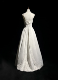 Vintage A line Spaghetti Straps White Satin Long 1940s 1950s Wedding Dresses Elegant Bridal Gowns HZ1121