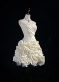 Vintage Ball Gown Sweetheart Taffeta White Sleeveless Mini Short Formal 8th Grade Homecoming Dresses Summer Middle School Hoco Dress Homecoming Outfits HZ1121