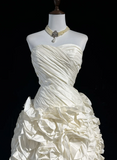 Vintage Ball Gown Sweetheart Taffeta White Sleeveless Mini Short Formal 8th Grade Homecoming Dresses Summer Middle School Hoco Dress Homecoming Outfits HZ1121