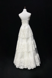 Vintage Bridal Gown 1960s A Line Strapless Tulle Lace Long White Wedding Dresses Elegant Bridal Gowns HZ1121