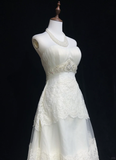 Vintage Bridal Gown 1960s A Line Strapless Tulle Lace Long White Wedding Dresses Elegant Bridal Gowns HZ1121