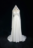 Vintage Bridal Gown 1960s A Line V Neck Chiffon Long White Wedding Dresses Elegant Bridal Gowns HZ1121