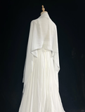 Vintage Bridal Gown 1960s A Line V Neck Chiffon Long White Wedding Dresses Elegant Bridal Gowns HZ1121