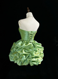 Vintage Ball Gown Sweetheart Taffeta Green Sleeveless Mini Short Formal 8th Grade Homecoming Dresses Summer Middle School Hoco Dress Homecoming Outfits HZ1121