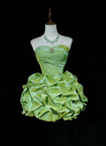 Vintage Ball Gown Sweetheart Taffeta Green Sleeveless Mini Short Formal 8th Grade Homecoming Dresses Summer Middle School Hoco Dress Homecoming Outfits HZ1121