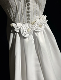 Vintage Bridal Gown 1960s Sheath Spaghetti Straps Satin White Long Summer Autumn Wedding Dresses Elegant Bridal Gowns HZ1121