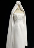 Vintage Bridal Gown 1960s Sheath Spaghetti Straps Satin White Long Summer Autumn Wedding Dresses Elegant Bridal Gowns HZ1121