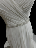 Vintage A line Scoop White Chiffon Long 1940s 1950s Wedding Dresses Elegant Bridal Gowns HZ1121