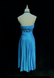 Pretty A line Halter Royal Blue Tea Length Formal 8th Grade Homecoming Dresses Summer Middle School Hoco Dress Homecoming Outfits HZ1121