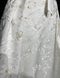 Vintage A line Bateau White Satin Long 1940s 1950s Wedding Dresses Elegant Bridal Gowns HZ1121