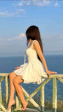 Cute A Line Straps White Lace Mini Short Formal 8th Grade Homecoming Dresses Summer Middle School Hoco Dress Homecoming Outfits HZ1121