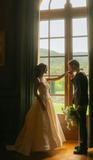 Unique Wedding Dress Ball Gown Square Neck Satin Long Wedding Dresses Bridal Gowns Elegant Brides Gown HZ1121