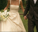 Unique Wedding Dress Ball Gown Square Neck Satin Long Wedding Dresses Bridal Gowns Elegant Brides Gown HZ1121