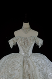 Timeless Bridal Gown Ball Gown Off The Shoulder Sequin Long Wedding Dresses Elegant Brides Gowns HZ1121
