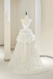 Unique Bridal Gown A Line Sweetheart White Satin Long Wedding Dresses Silver Beads Elegant Brides Gowns HZ1121