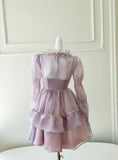 Fancy Short Hoco Dresses A line Straps Lilac Mini Blue Formal 8th Grade Homecoming Dresses Summer Middle School Homecoming Outfits HZ1121