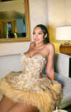 Cute Ball Gown Sweetheart Gold Sleeveless Mini Short Formal 8th Grade Homecoming Dresses Summer Middle School Hoco Dress Homecoming Outfits Birthday Outfit HZ1121