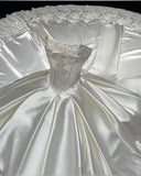 Classy Elegant Wedding Dress Ball Gown Strapless Satin Lace Long Wedding Dresses Bridal Gowns HZ1121