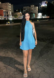 Cute A Line Tiffany Blue High Neck Sleeveless Mini Short Formal 8th Grade Homecoming Dresses Summer Middle School Hoco Dress Homecoming Outfits 25 Birthday Dress HZ1121