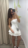 Sexy Sheath Strapless White Mini Short Formal 8th Grade Homecoming Dresses Summer Middle School Hoco Dress Homecoming Outfits Birthday Outfit HZ1121