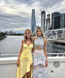 Elegant High Low Spaghetti Straps Yellow Satin Long Prom Dresses Party Dress Summer 20th Birthday Outfits 18th Birthday Dresses HZ1121