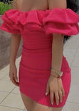 Cute Sheath Off The Shoulder Pink Satin Mini Short Formal 8th Grade Homecoming Dresses Summer Middle School Hoco Dress Homecoming Outfits 25 Birthday Dress HZ1121