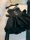 Fancy Short Hoco Dresses Ball Gown Spaghetti Straps Black Formal 8th Grade Homecoming Dresses Summer Middle School Homecoming Outfits HZ1121