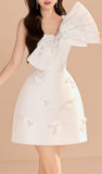 Pretty A line One Shoulder White Satin Formal 8th Grade Homecoming Dresses Summer Middle School Hoco Dress Homecoming Outfits HZ1121