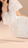 Pretty A line One Shoulder White Satin Formal 8th Grade Homecoming Dresses Summer Middle School Hoco Dress Homecoming Outfits HZ1121