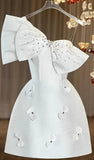 Pretty A line One Shoulder White Satin Formal 8th Grade Homecoming Dresses Summer Middle School Hoco Dress Homecoming Outfits HZ1121