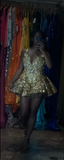 Pretty Ball Gown Spaghetti Straps Gold Lace Formal 8th Grade Homecoming Dresses Summer Middle School Hoco Dress Homecoming Outfits HZ1121
