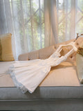 Cute A line Square Lace Short Homecoming Dress Summer Middle School Formal 8th Grade Hoco Dresses Summer Holiday Dress White Birthday Outfits HZ1121